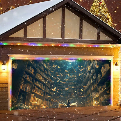 Shineful Garage Door Banner Decoration Akashic Library