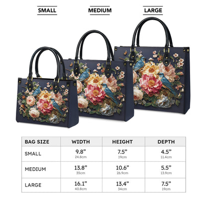 Shineful Leather Bag Midnight Bluebird Garden