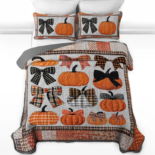 Shineful All Season Quilt 3-Piece Set Sweet Love Pumpkins