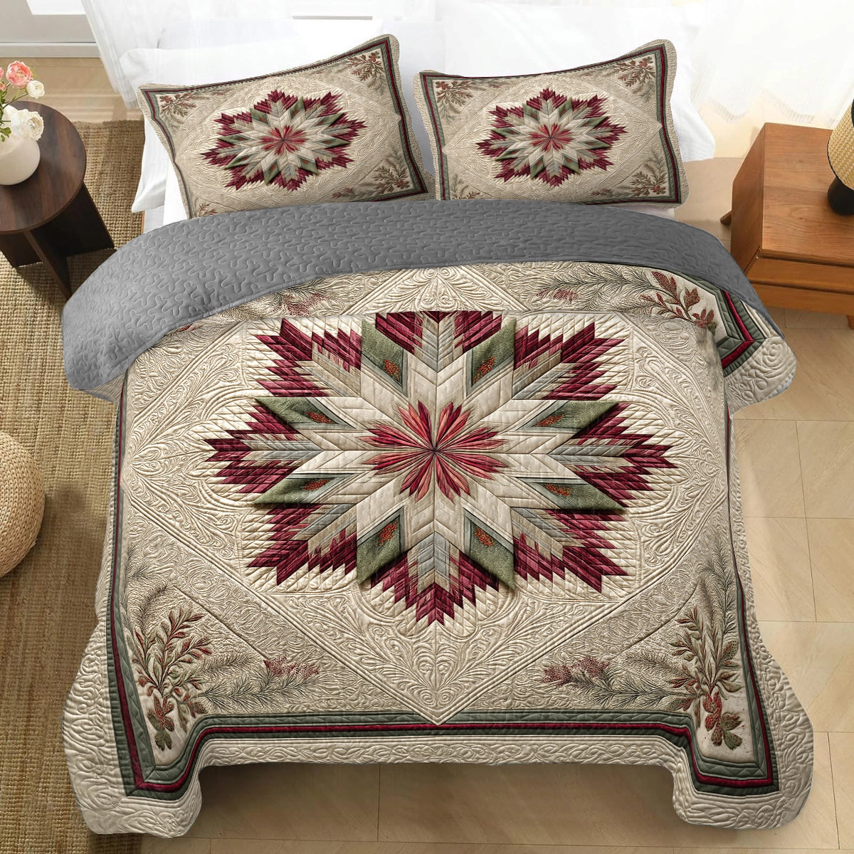 Shineful All Season Quilt 3-Piece Set Winter Star Heirloom