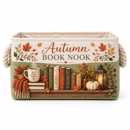 Shineful Cozy Autumn Reading Book Basket