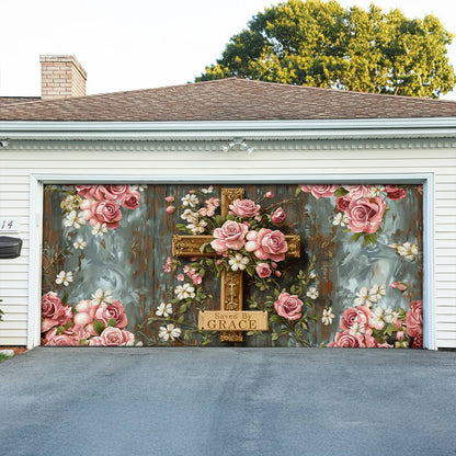 Shineful Garage Door Banner Decoration Saved The Grace