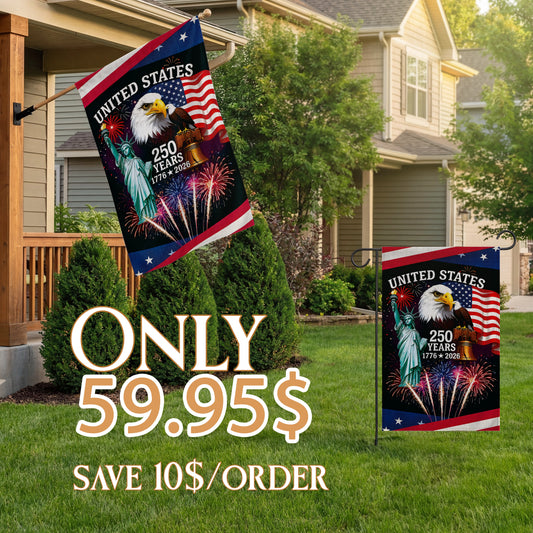 Shineful Bundle Double Flag Let Freedom Rise United States