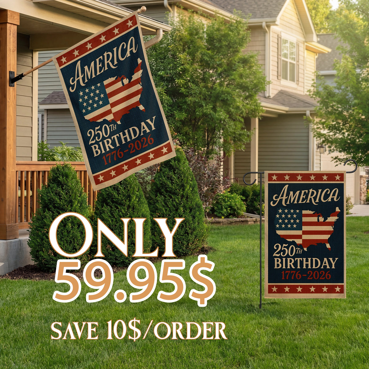 Shineful Bundle Double Flag Celebrating 250 Years of America