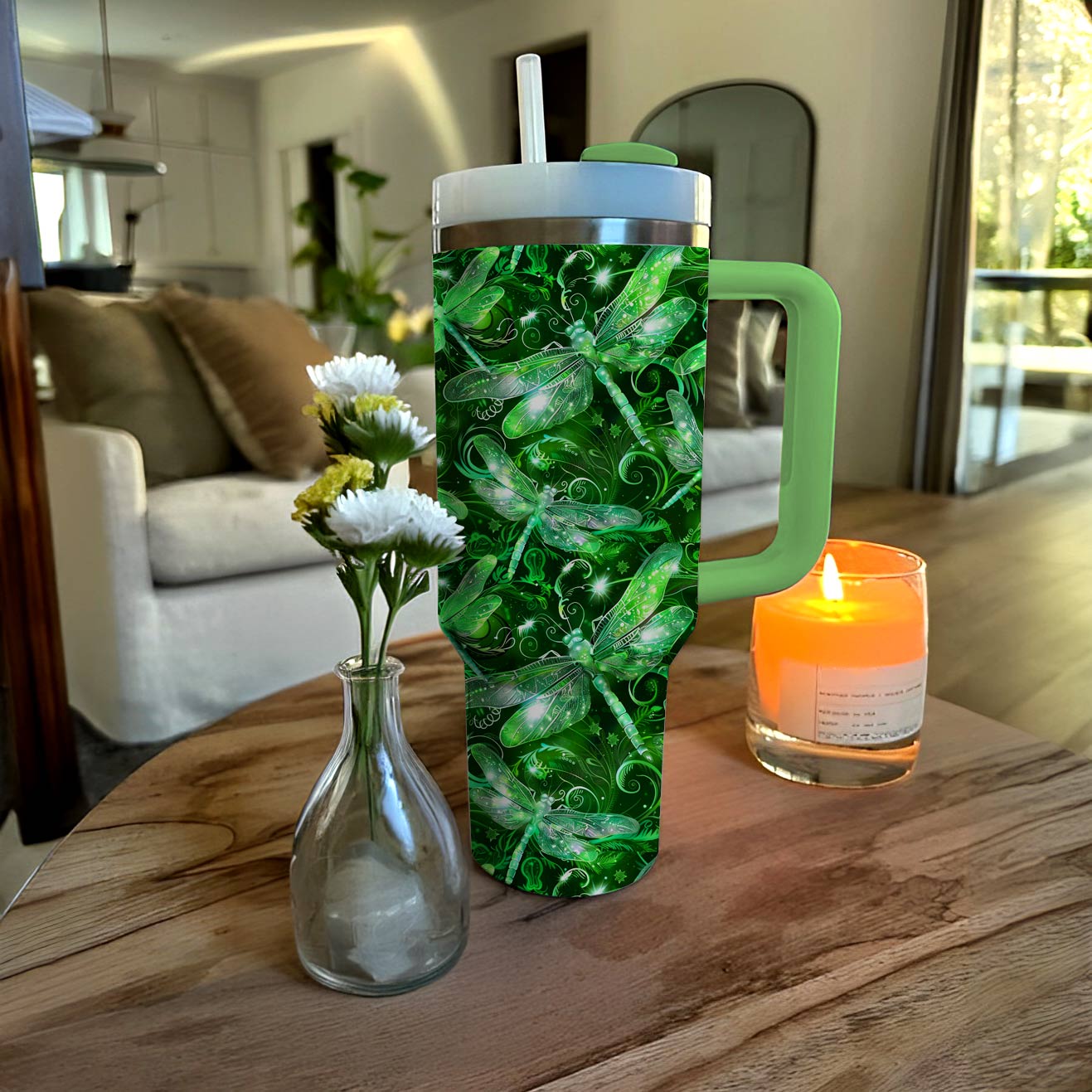 Shineful Tumbler Mesmerizing Dragonflies