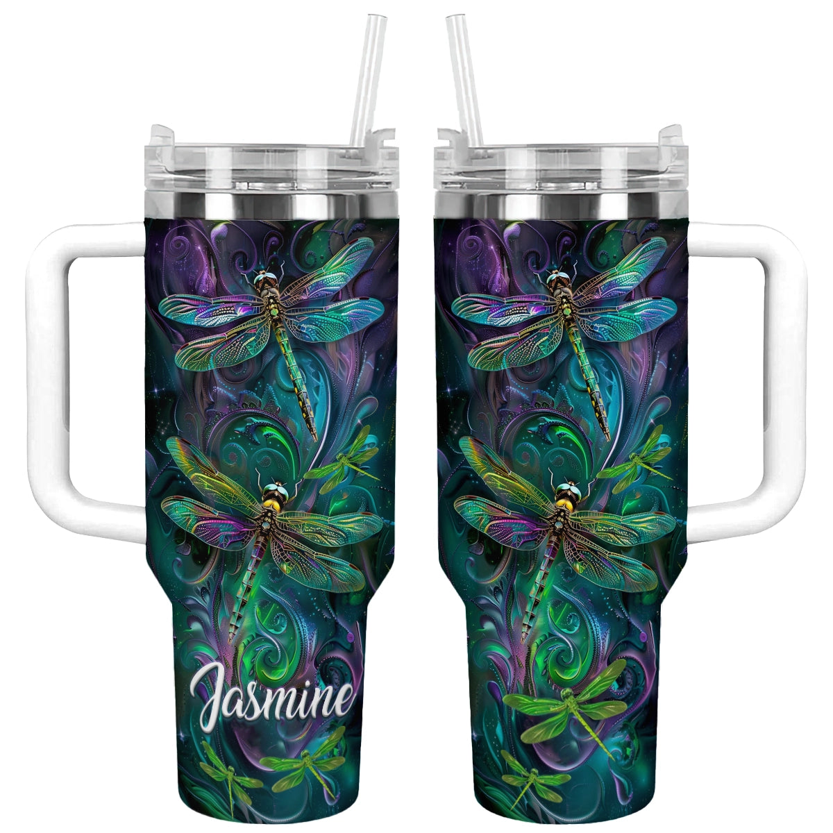 Shineful Tumbler Personalized Night Whirl Dragonfly