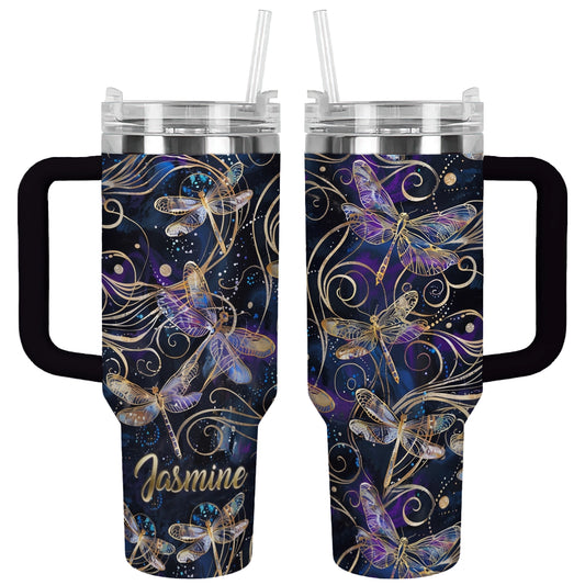 Shineful Tumbler Personalized Galactic Dragonfly
