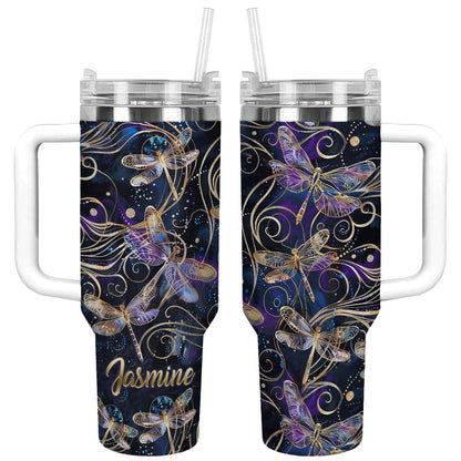 Shineful Tumbler Personalized Galactic Dragonfly