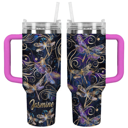 Shineful Tumbler Personalized Galactic Dragonfly