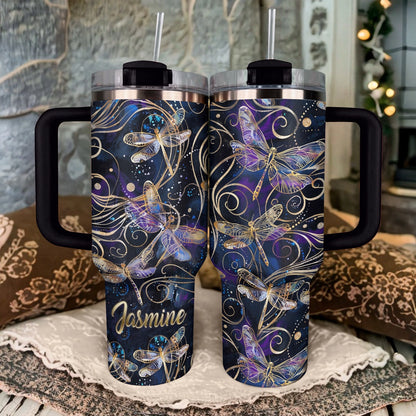 Shineful Tumbler Personalized Galactic Dragonfly