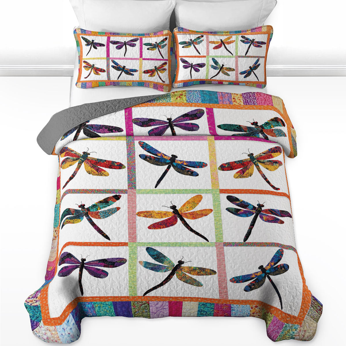 Shineful All Season Quilt 3-Piece Set Rainbow Flight Quilt