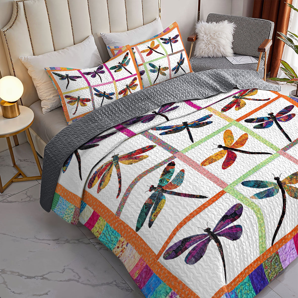 Shineful All Season Quilt 3-Piece Set Rainbow Flight Quilt