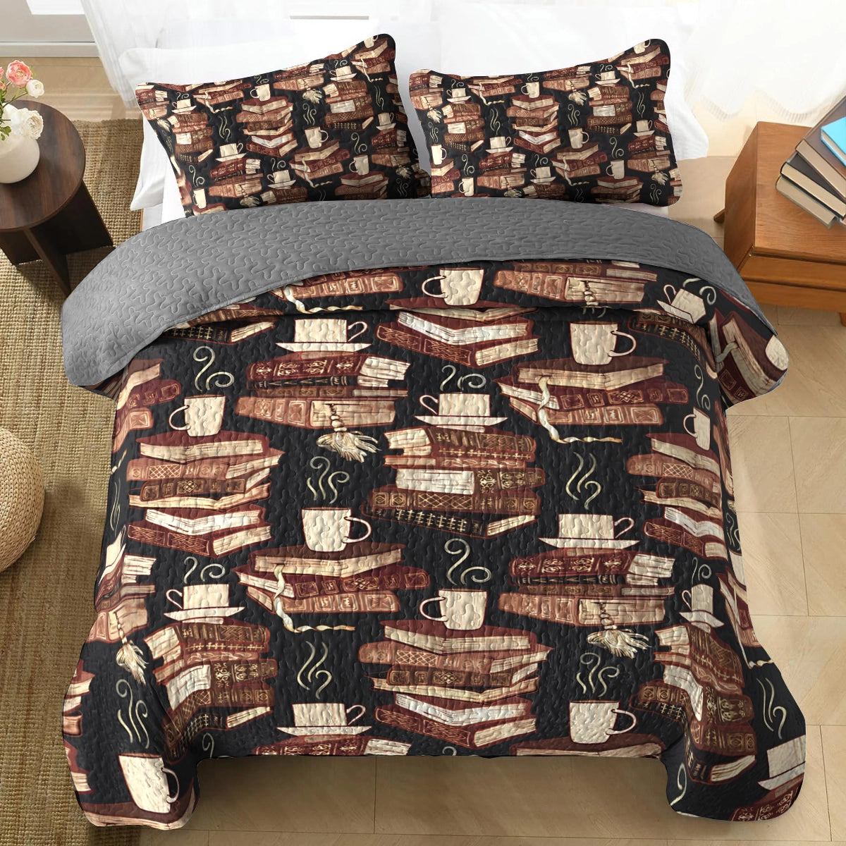 Shineful All Season Quilt 3-Piece Cozy Reading's Magic