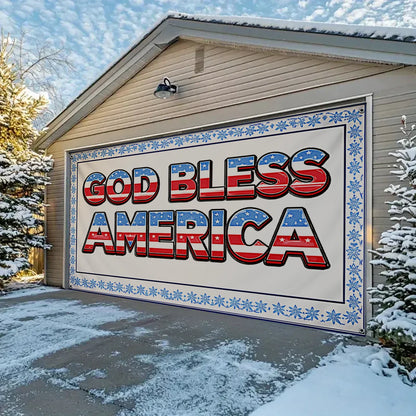 Shineful Garage Door Banner Decoration God Bless America