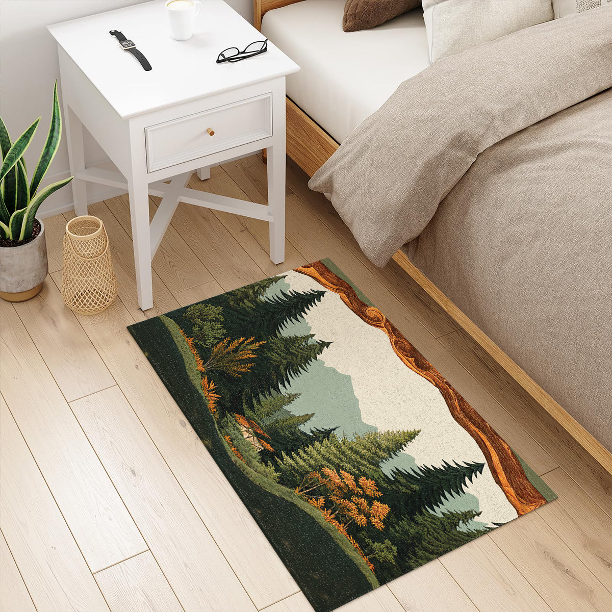 Shineful Forest Cabin Ultra-Thin Non Skid Floor Mat, Kitchen Rugs