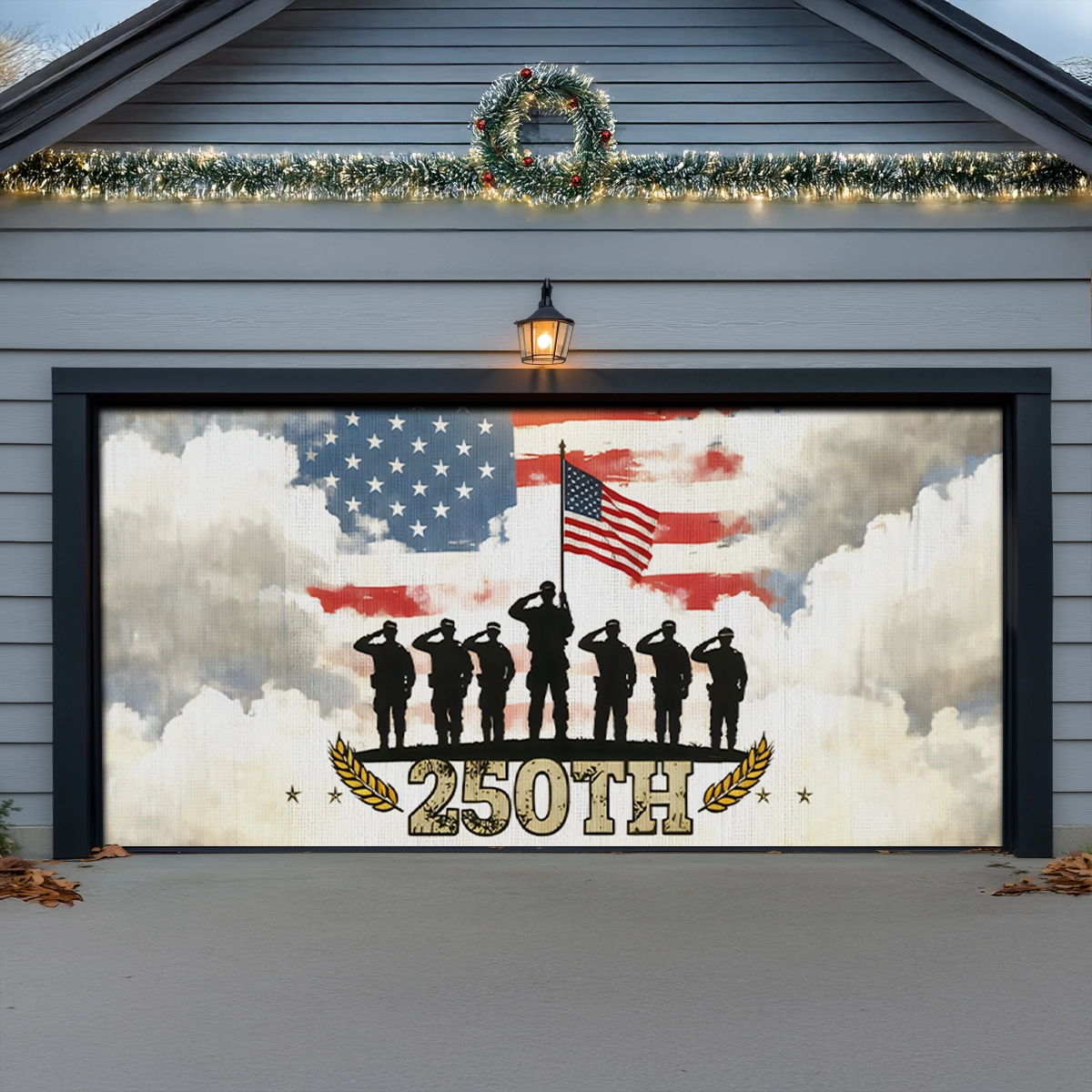 Shineful Garage Door Banner Decoration Salute to America