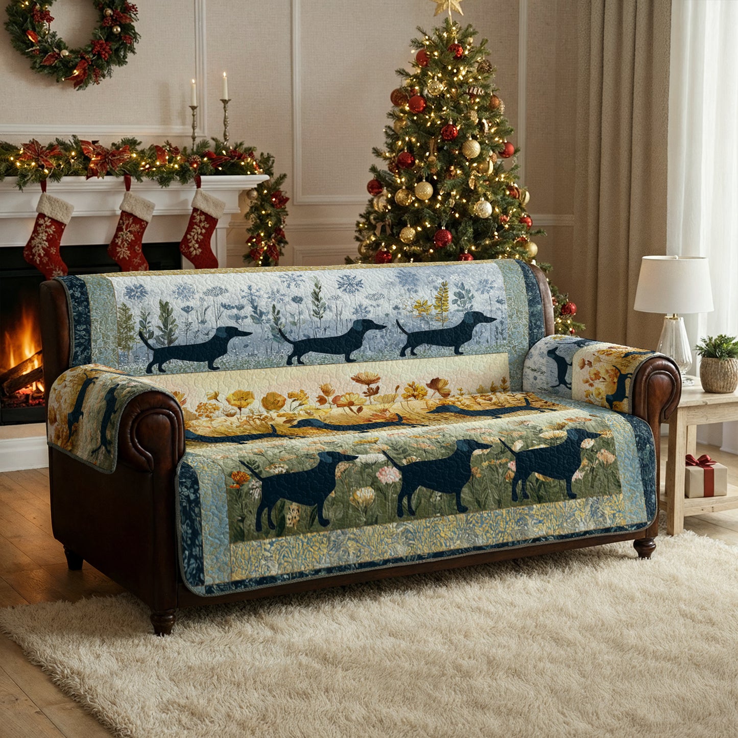 Shineful Sofa Cover Set Dachshund Meadow Quilt