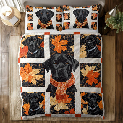 Shineful All Season Quilt 3-Piece Set - Autumn Labrador Cozy