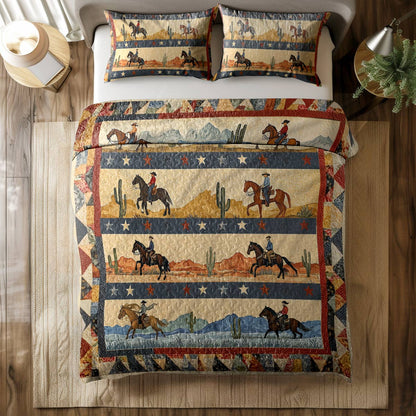 Shineful All Season Quilt 3-Piece Set - Cowboy's Journey
