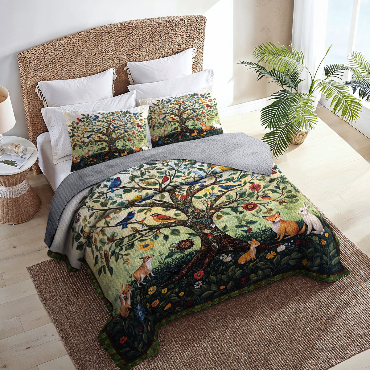 Shineful All Season Quilt 3-Piece Set Enchanted Forest Wildlife