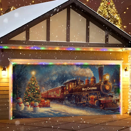 Shineful Garage Door Banner Decoration Holiday Train of Joy