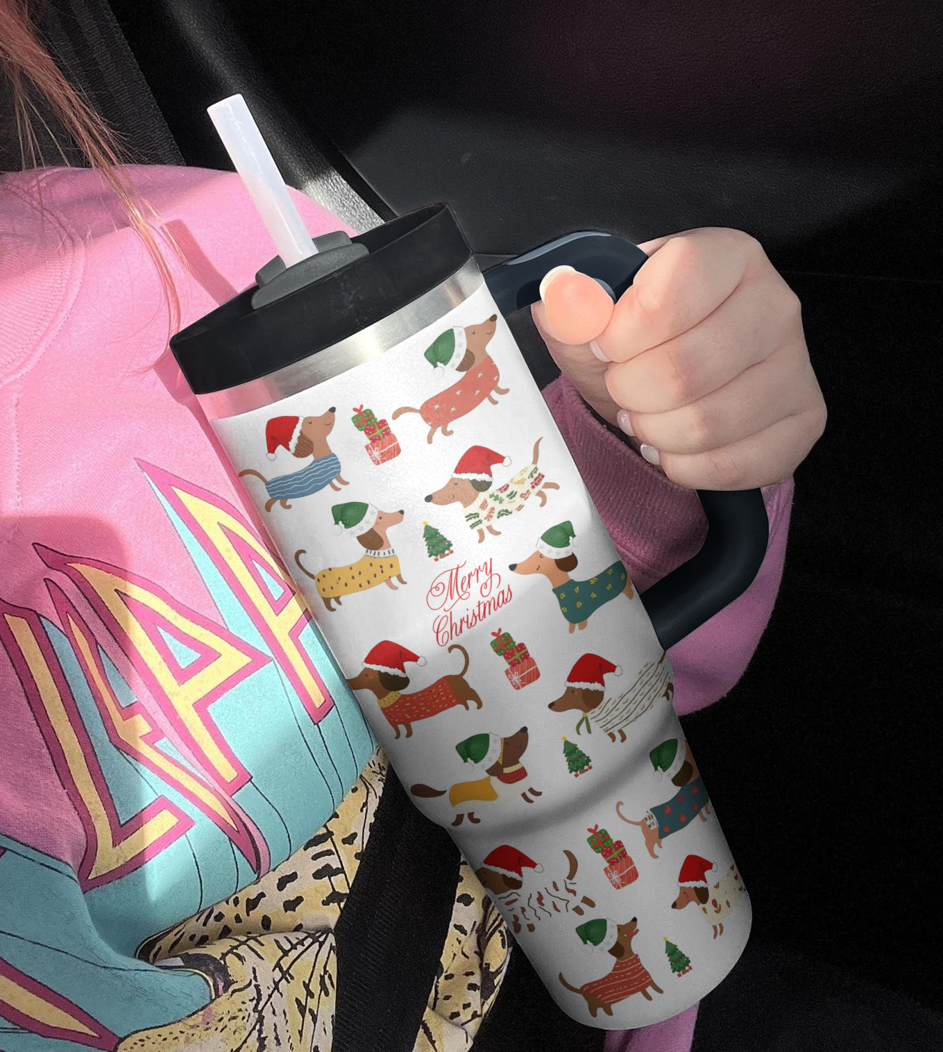 Shineful Tumbler Dachshund Holiday Cheer