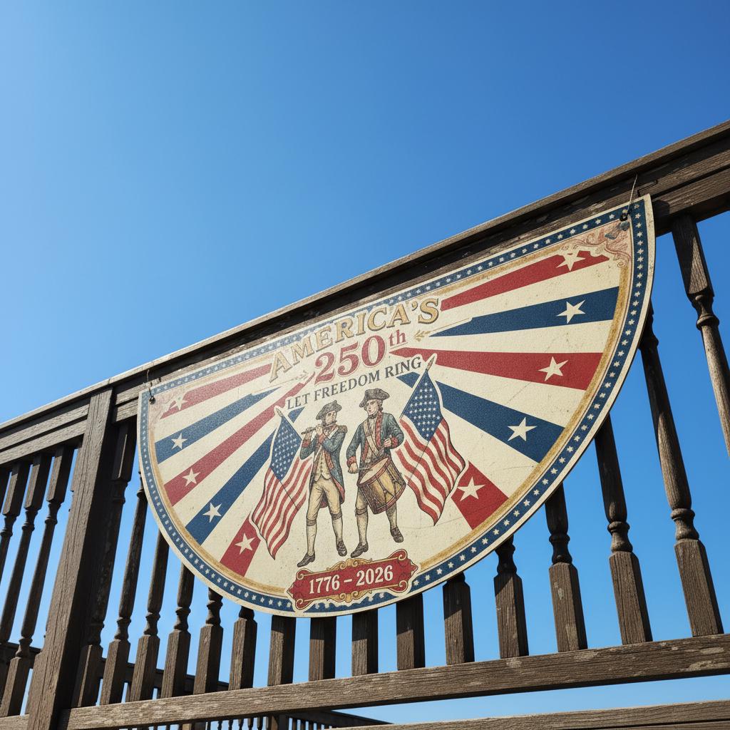 Shineful Decorative Fan Flag America 250th Anniversary Patriotic