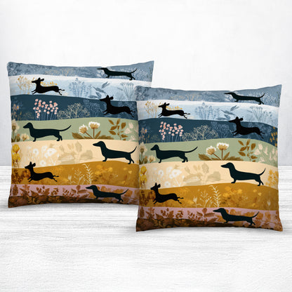 Shineful 2D Print Cushion Cover, Pillowcase, Pillows Covers Dachshund Four Seasons