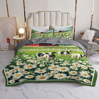 Shineful All Season Quilt 3-Piece Set Green Farm