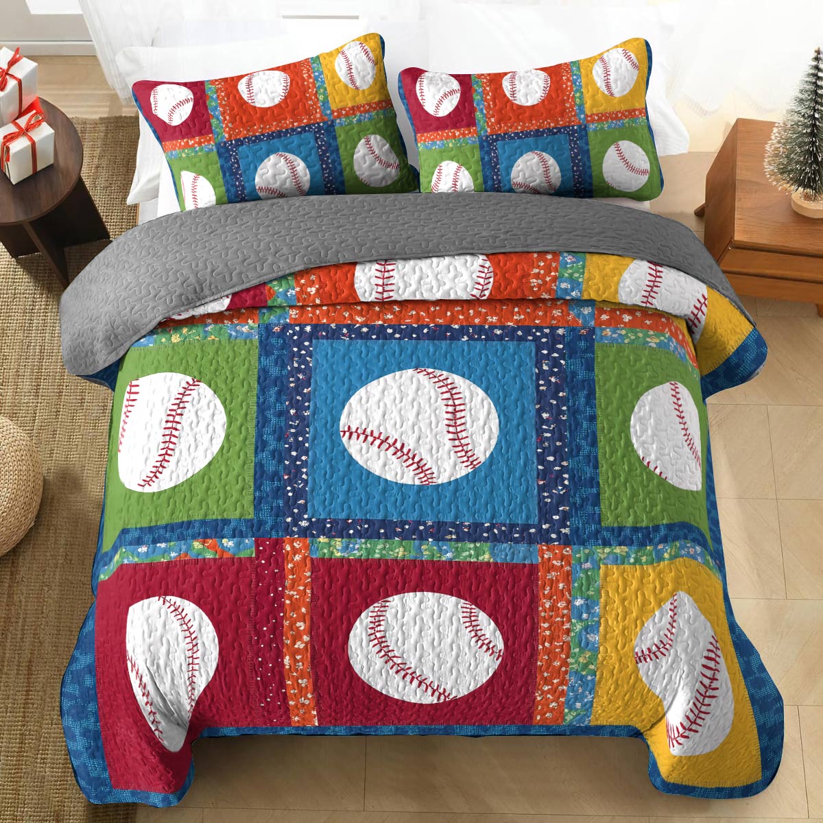 Shineful All Season Quilt 3-Piece Set - Baseball Bliss