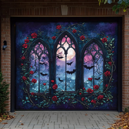 Shineful Garage Door Banner Decoration - Crimson Moonlight