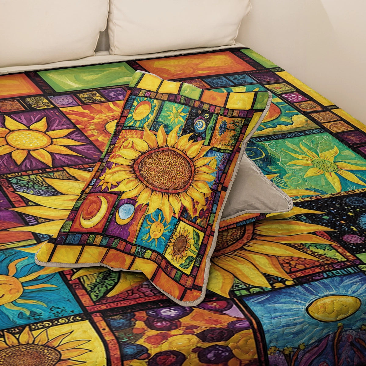Shineful All Season Quilt 3-Piece Set - Hippie Sunshine Patchwork