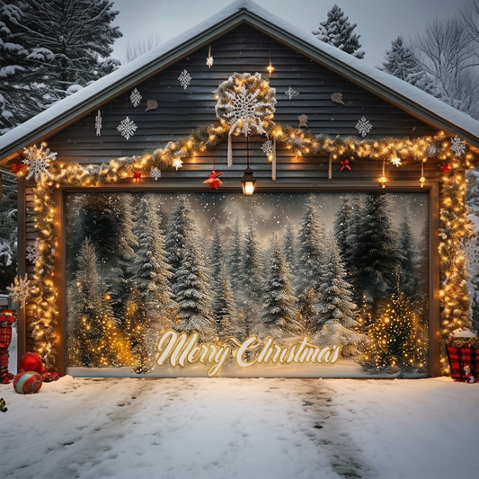 Shineful Garage Door Banner Decoration - Winter Wonderland Glow