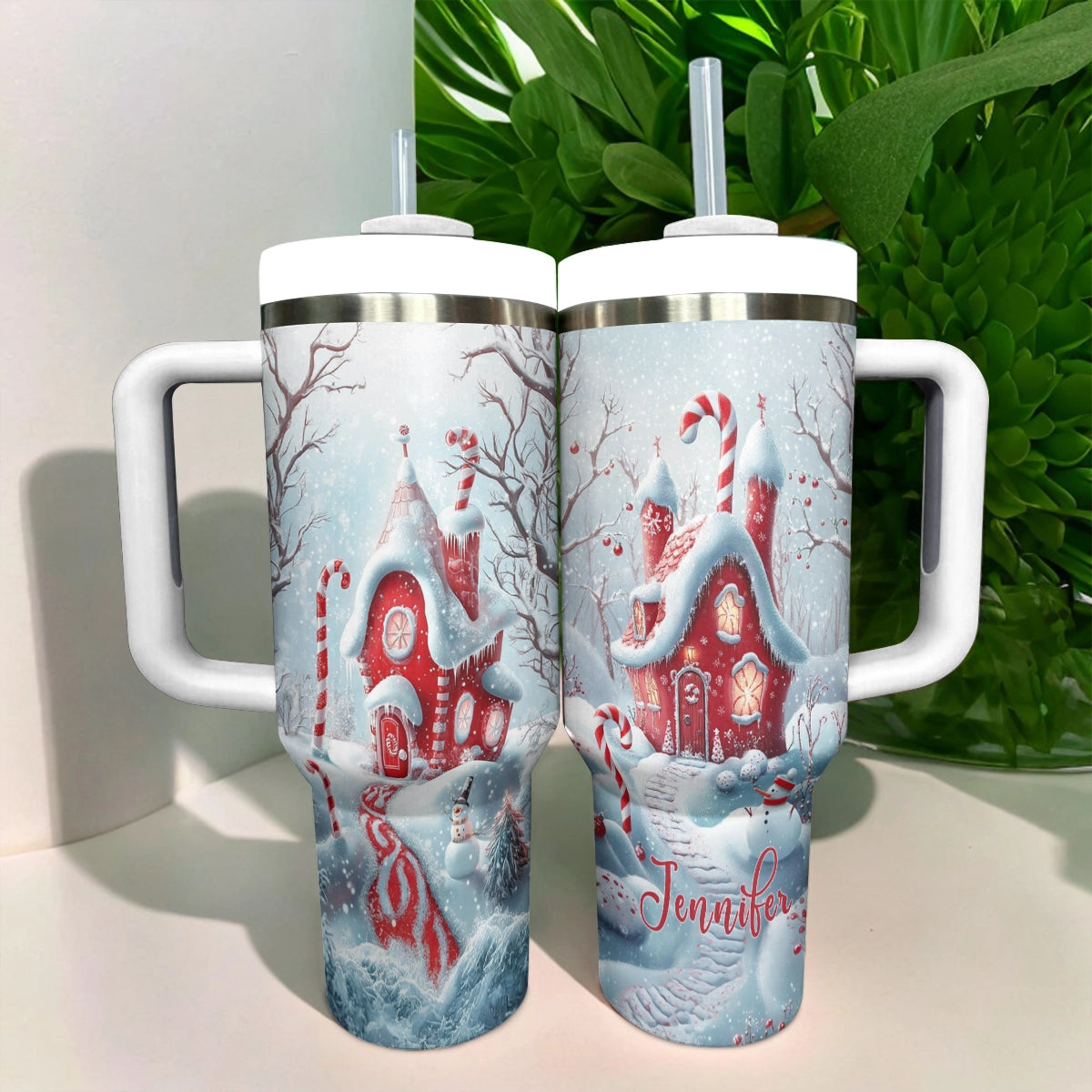 Shineful Tumbler Personalized Candy Cane Wonderland