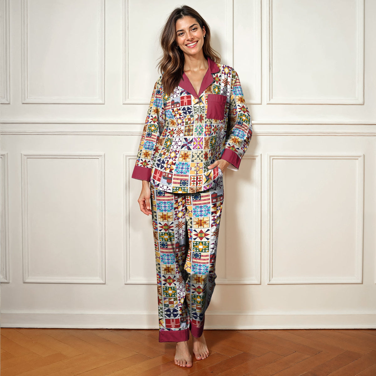 Shineful Top And Pant Set Quilting Block