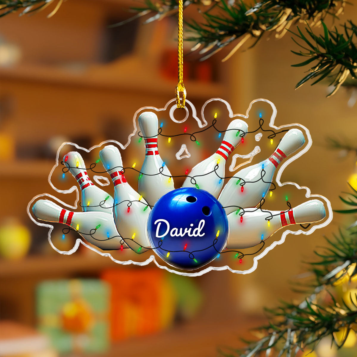 Shineful 2D Acrylic Ornament - Personalized Bowling Collection