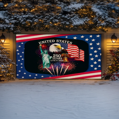 Shineful Garage Door Banner Decoration Let Freedom Rise United States