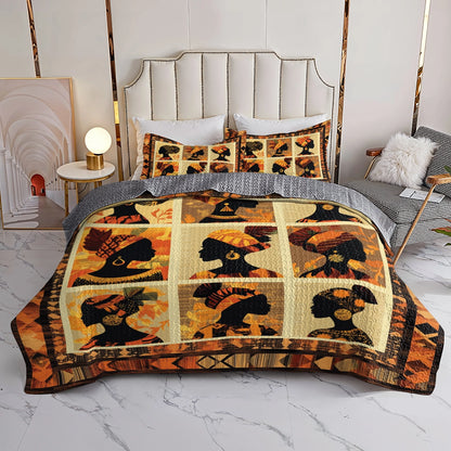 Shineful All Season Quilt 3-Piece Set - Black Women Grace