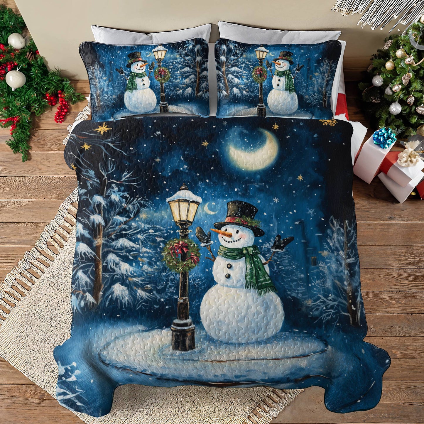Shineful All Season Quilt 3-Piece Frosty Night