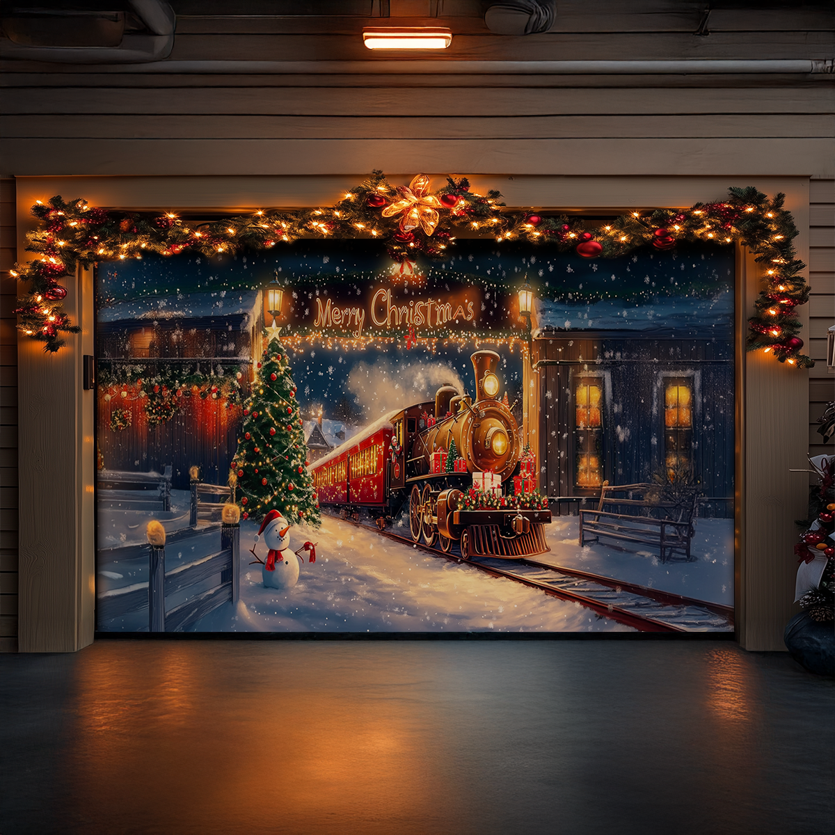 Shineful Garage Door Banner Decoration -  Christmas Express