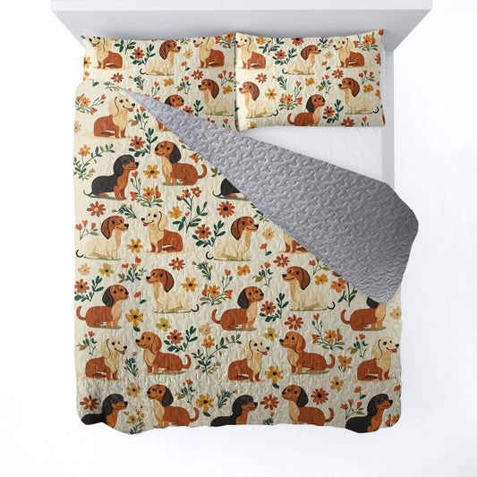 Shineful All Season Quilt 3-Piece Set Dachshund Grace