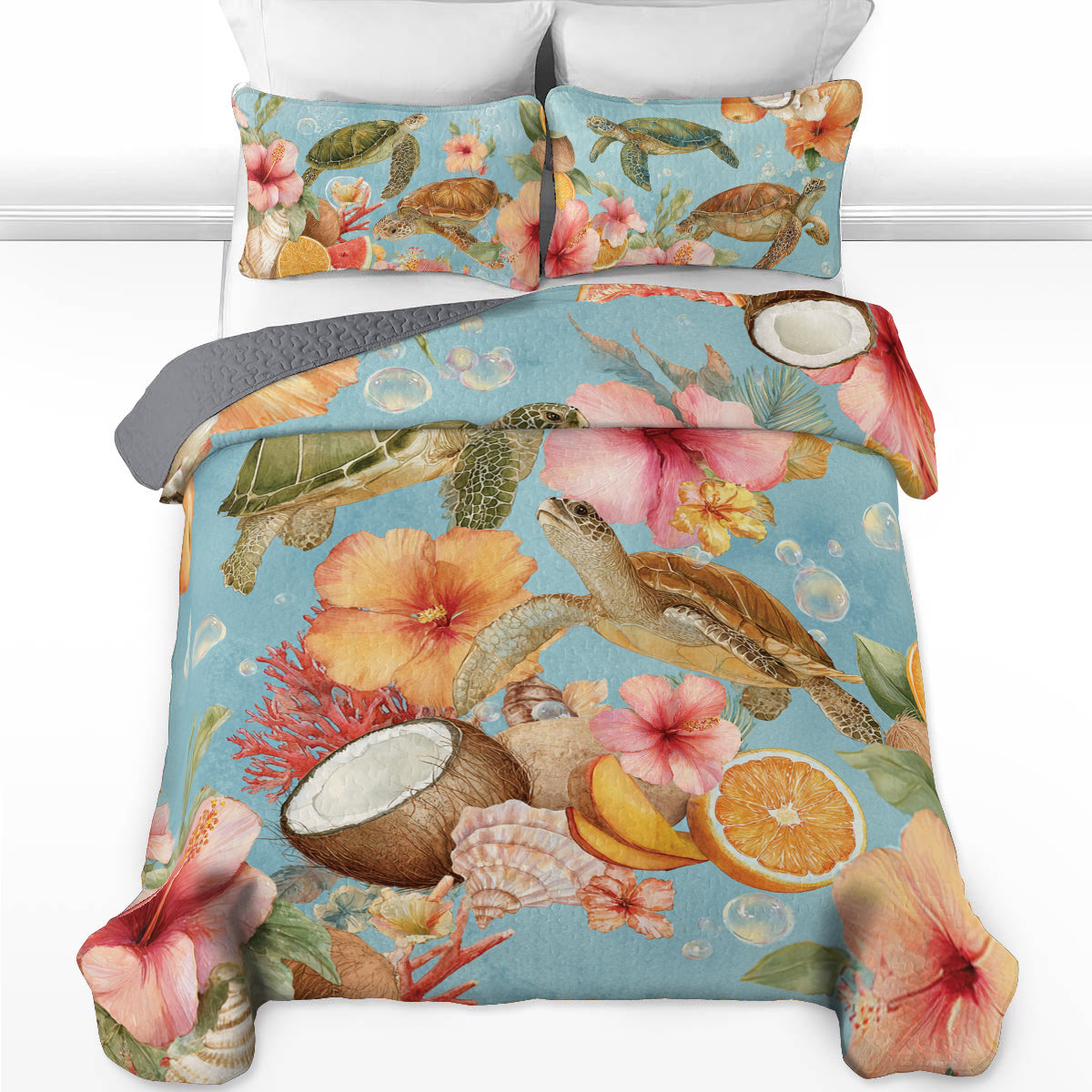 Shineful All Season Quilt 3-Piece Set Coastal Bloom