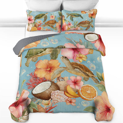 Shineful All Season Quilt 3-Piece Set Coastal Bloom