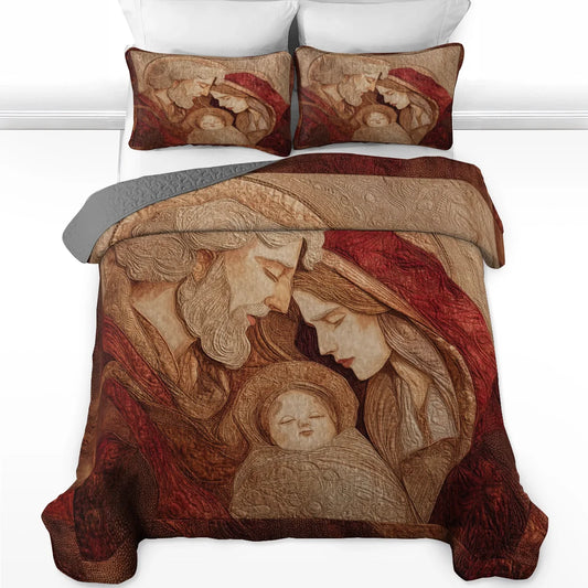 Shineful Quilt 3-Piece Set Eternal Harmony of the Holy Family