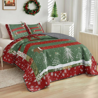Shineful All Season Quilt 3-Piece Set Dachshund Dasher