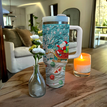 Shineful Tumbler Santa's Sleigh Christmas