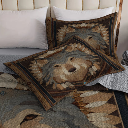 Shineful All Season Quilt 3-Piece Set Earth Spirit Wolf