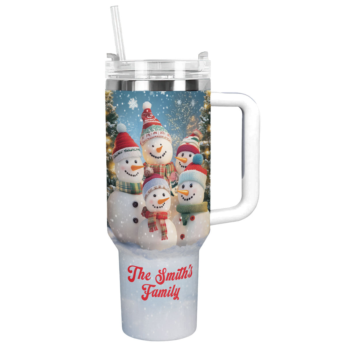 Shineful Tumbler Personalized Snowmen Family