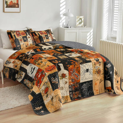 Shineful All Season Quilt 3-Piece Set Beautiful Halloween Wine