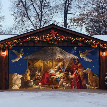 Shineful Garage Door Banner Decoration Heavenly Christmas